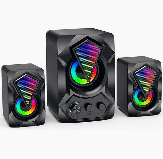 Casse speaker RGB 5+3W – USB 2.0, AUX e Jack 3.5mm - ambraled