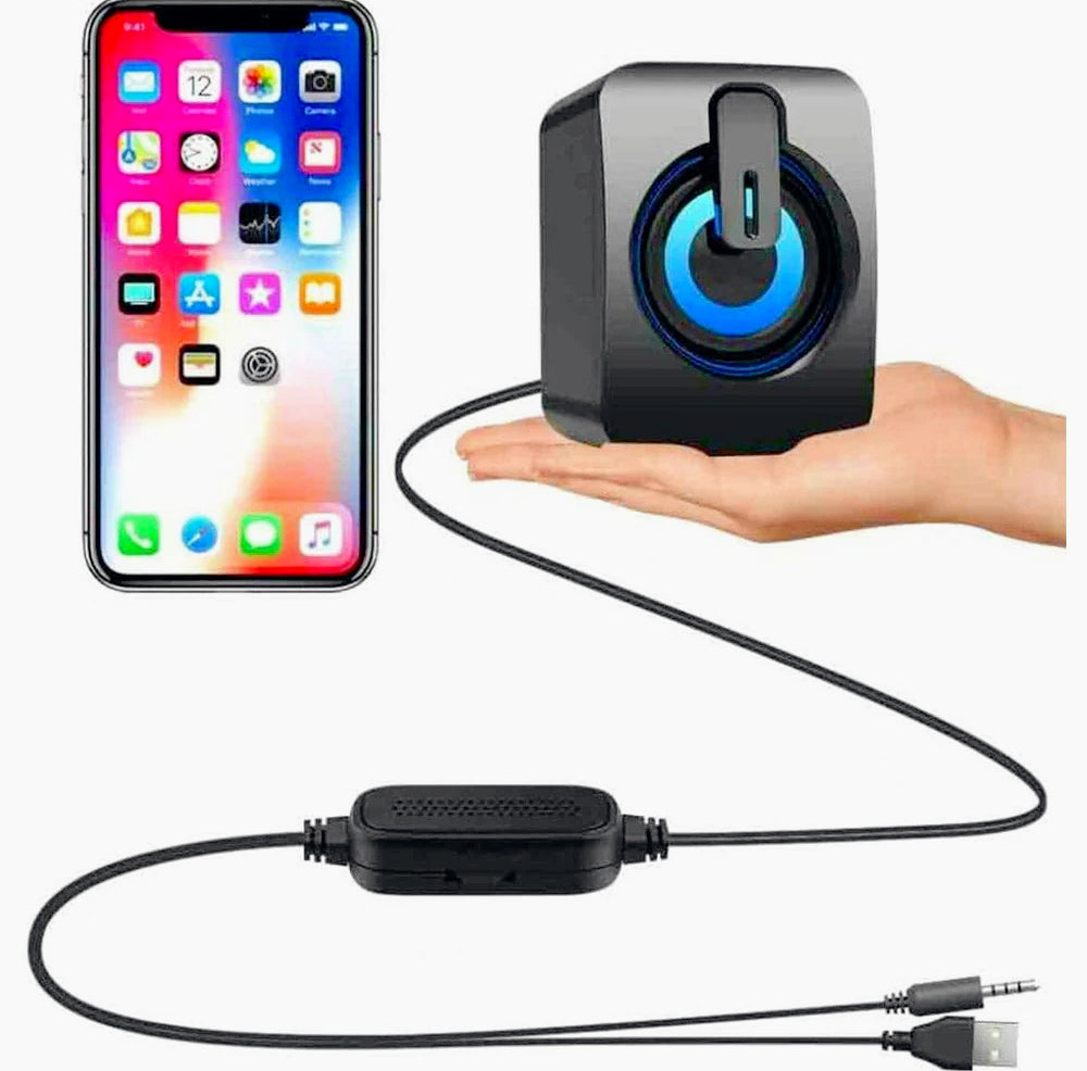 Casse speaker RGB 5+3W – USB 2.0, AUX e Jack 3.5mm - ambraled
