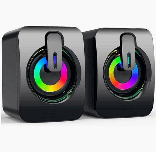 Coppia casse RGB 6W – USB 2.0 / AUX 3.5mm per PC, notebook, smartphone - ambraled