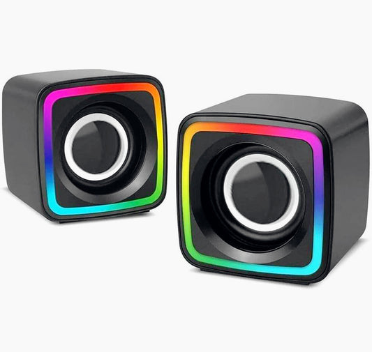 Coppia casse RGB – USB 2.0 / AUX 3.5mm per PC, notebook, smartphone - ambraled