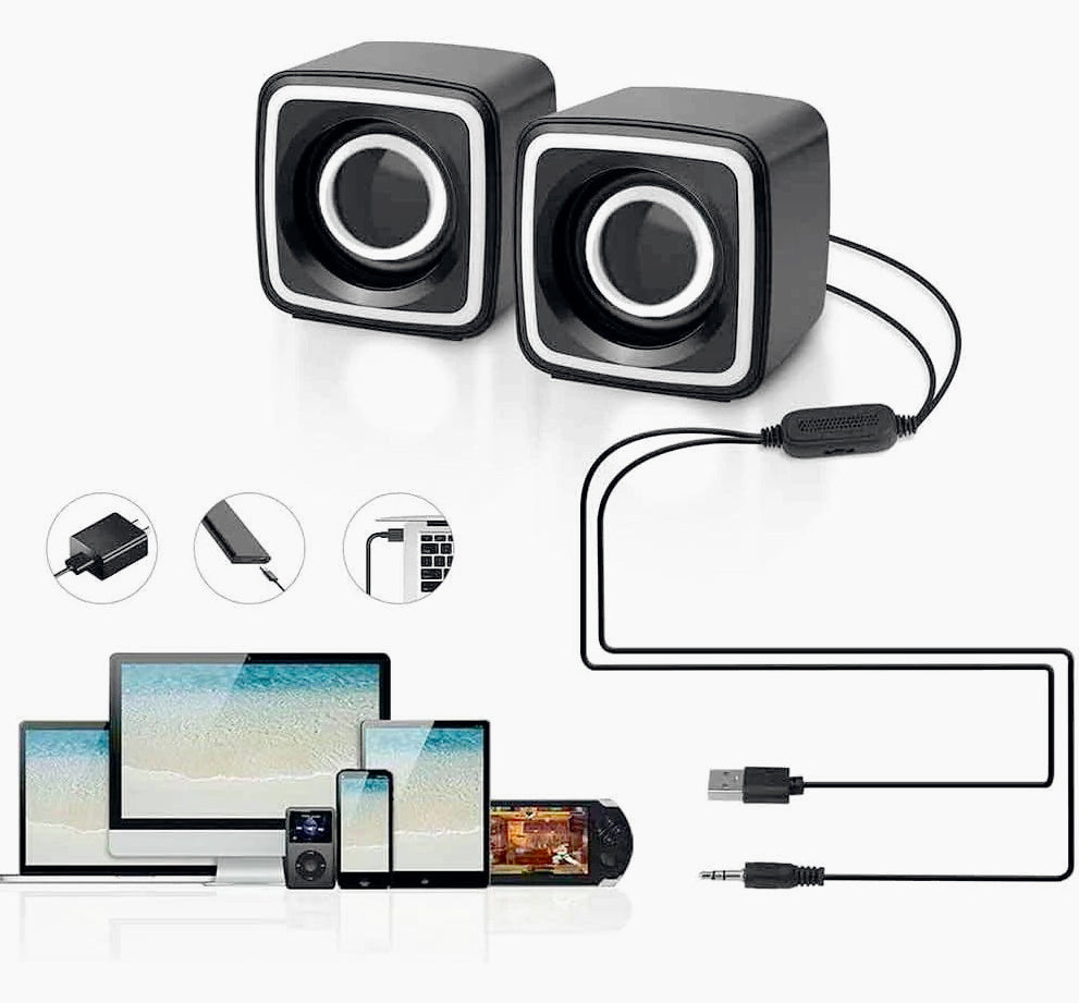 Coppia casse RGB – USB 2.0 / AUX 3.5mm per PC, notebook, smartphone - ambraled