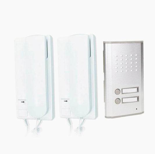 Citofono bifamiliare – cornetta, apriporta, 2 interne, 220V - ambraled