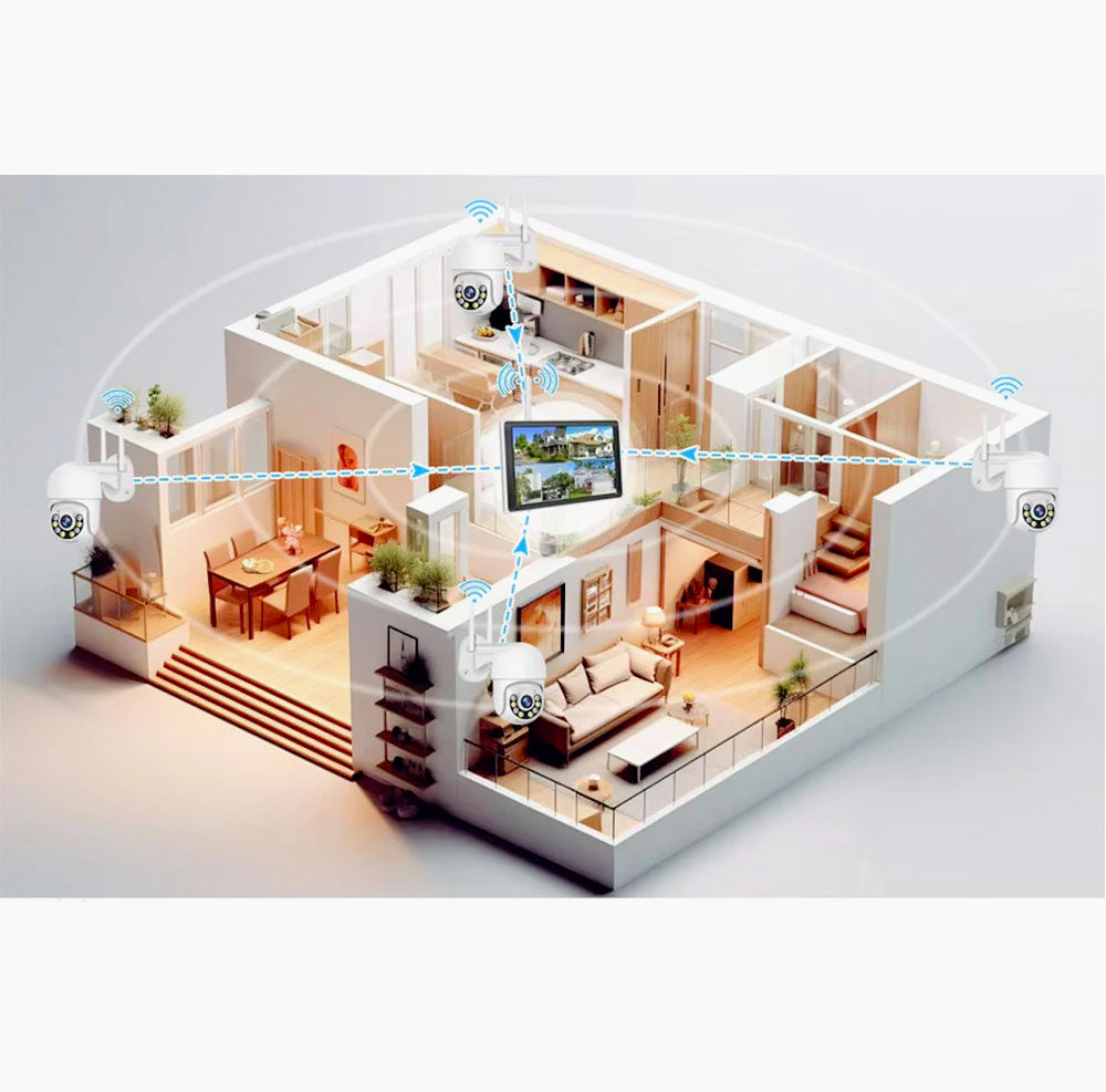 Kit videosorveglianza wireless 4 telecamere + monitor 10” NVR – Full HD - ambraled