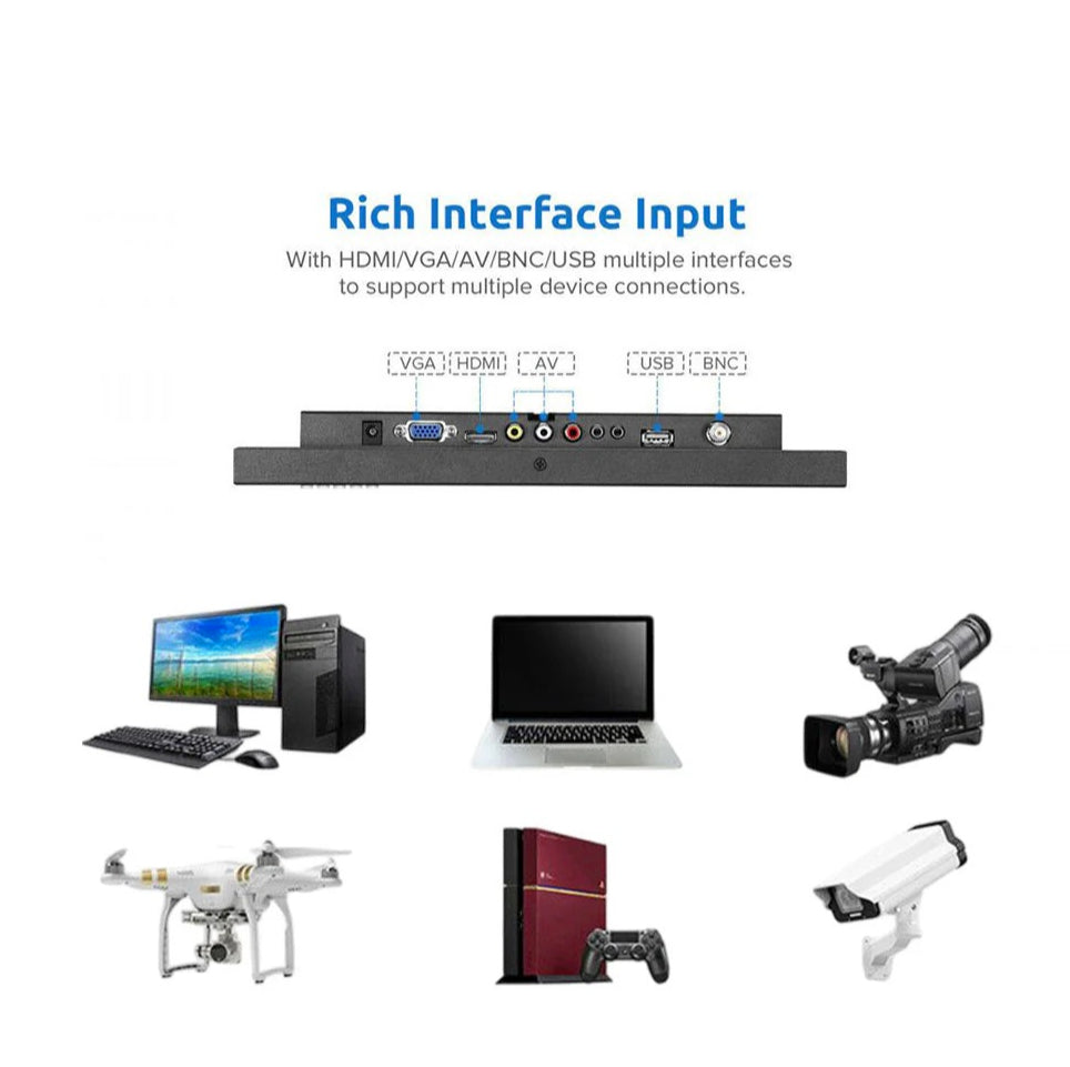 Monitor 13.3" LCD HD – HDMI/VGA/USB/BNC 720p + telecomando - ambraled