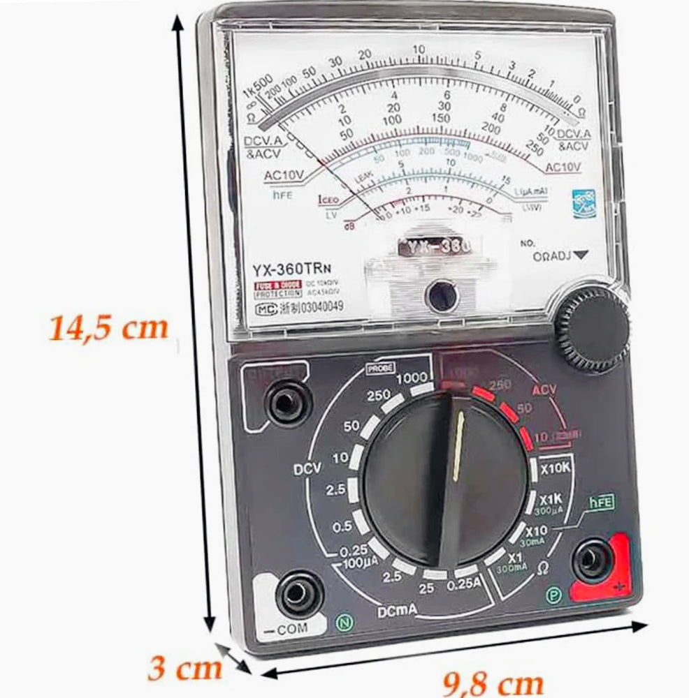 Multimetro analogico mini – tester tensione con puntali - ambraled