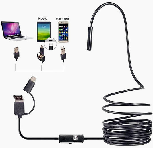 Telecamera endoscopica impermeabile Android 6 LED 3.5m Type-C USB App