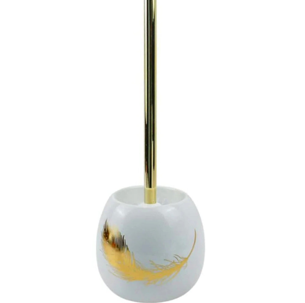 Accessori Bagno Oro – Dispenser Sapone, Portabicchieri e Scopino Piuma - ambraled