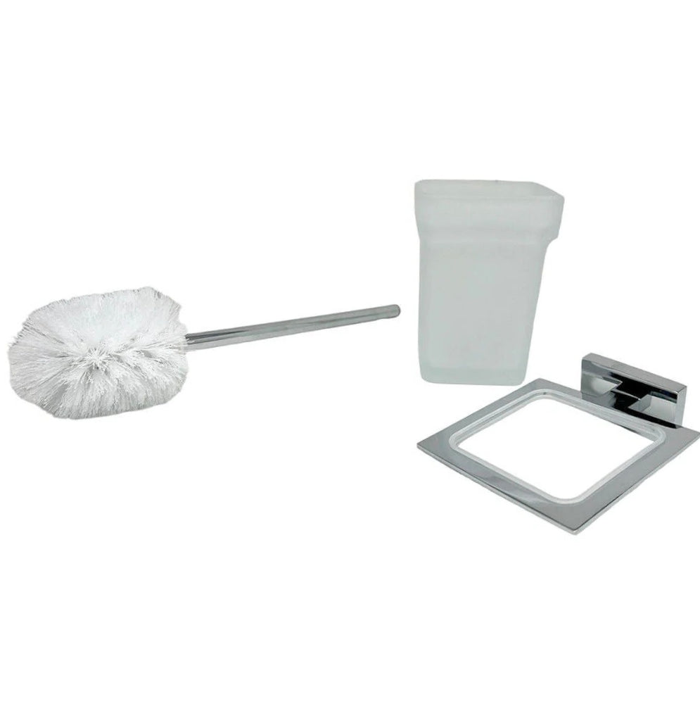 Accessori Bagno Acciaio Lucido – Portasciugamani, Gancio e Dispenser Rotolo - ambraled