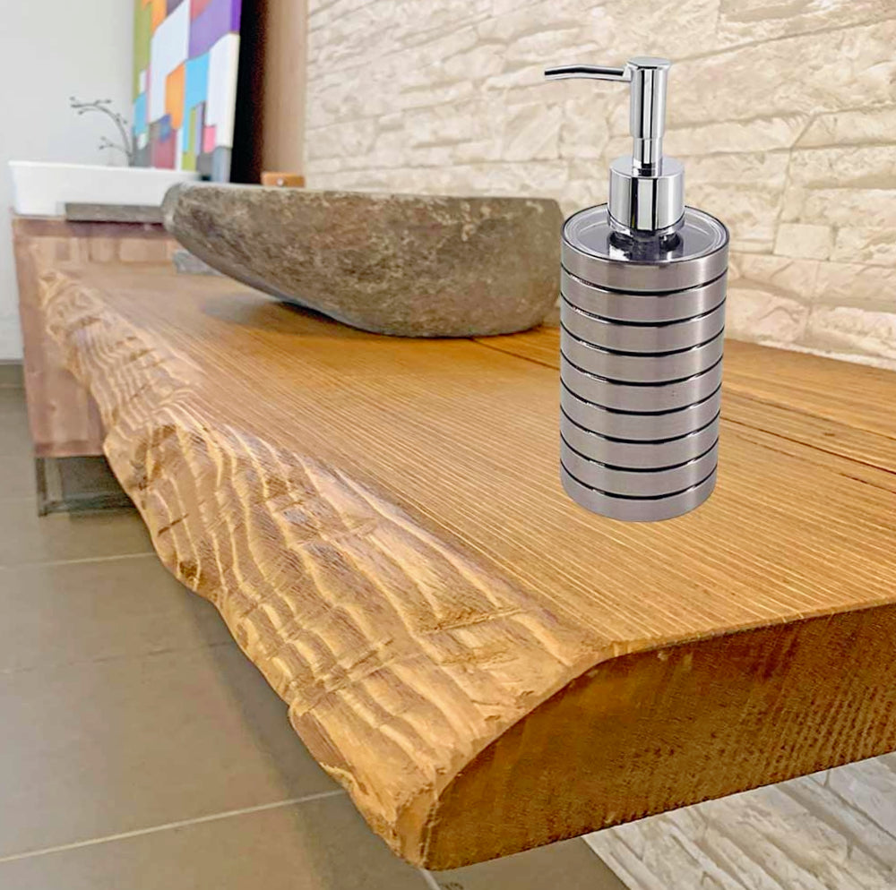 Accessori Bagno Argento a Righe – Dispenser Bicchieri e Piattino - ambraled