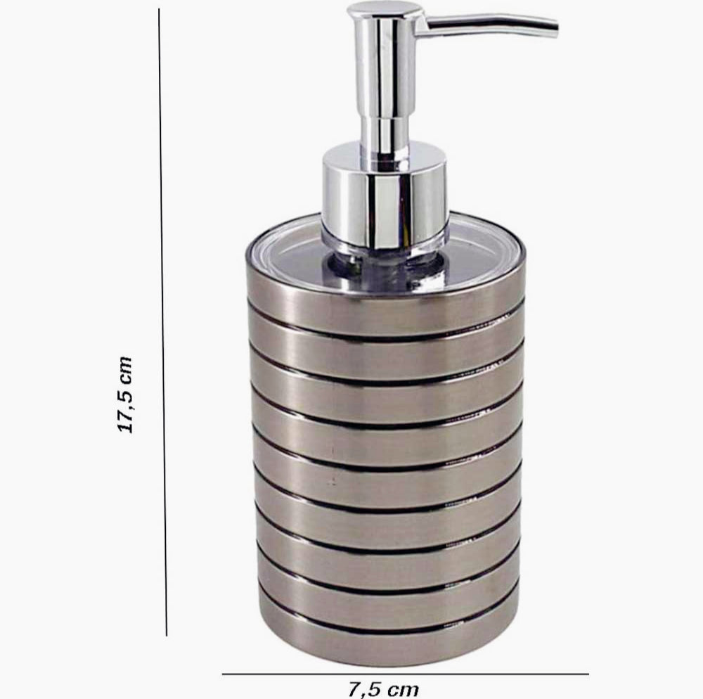 Accessori Bagno Argento a Righe – Dispenser Bicchieri e Piattino - ambraled