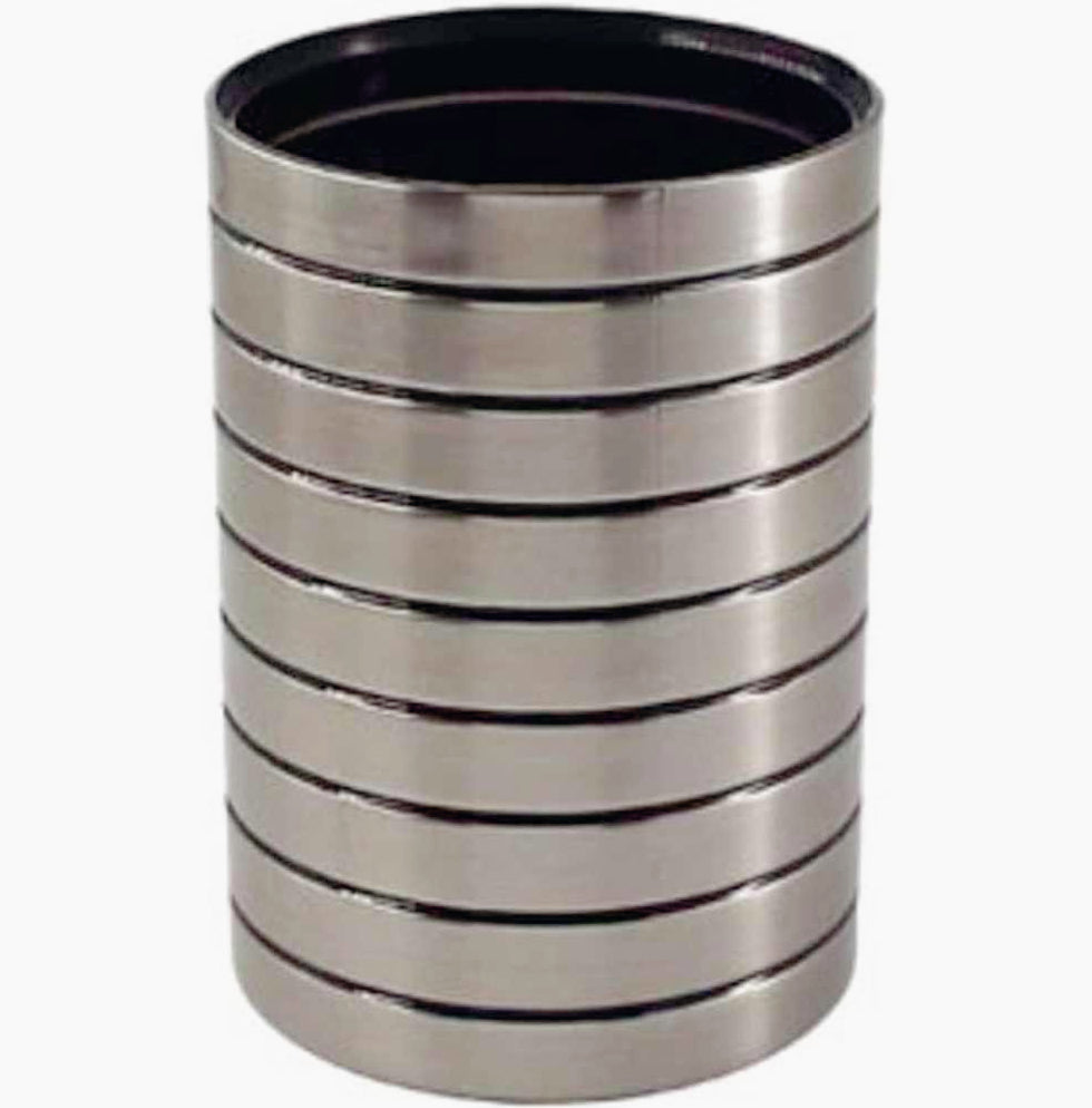 Accessori Bagno Argento a Righe – Dispenser Bicchieri e Piattino - ambraled