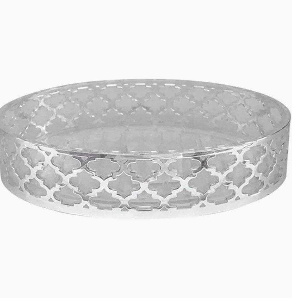 Accessori Bagno Argento Barocco – Dispenser Bicchieri e Piattino - ambraled