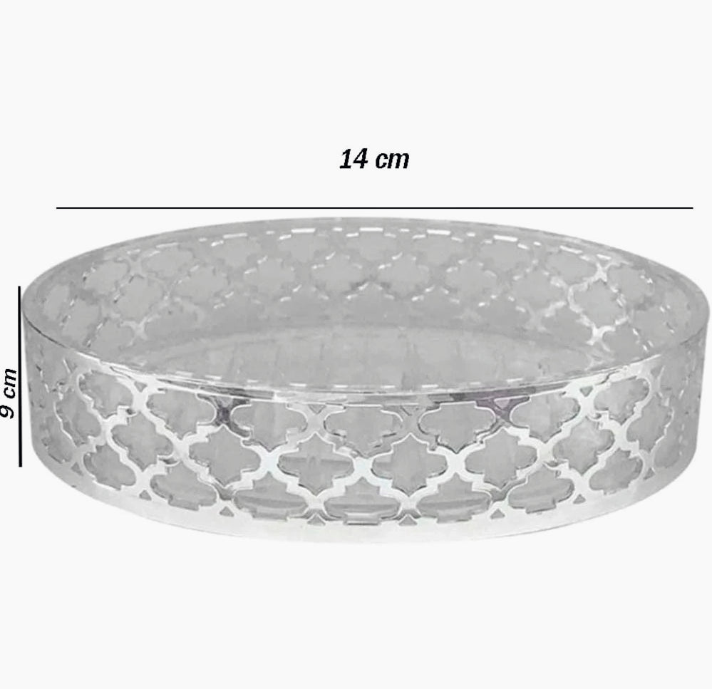 Accessori Bagno Argento Barocco – Dispenser Bicchieri e Piattino - ambraled
