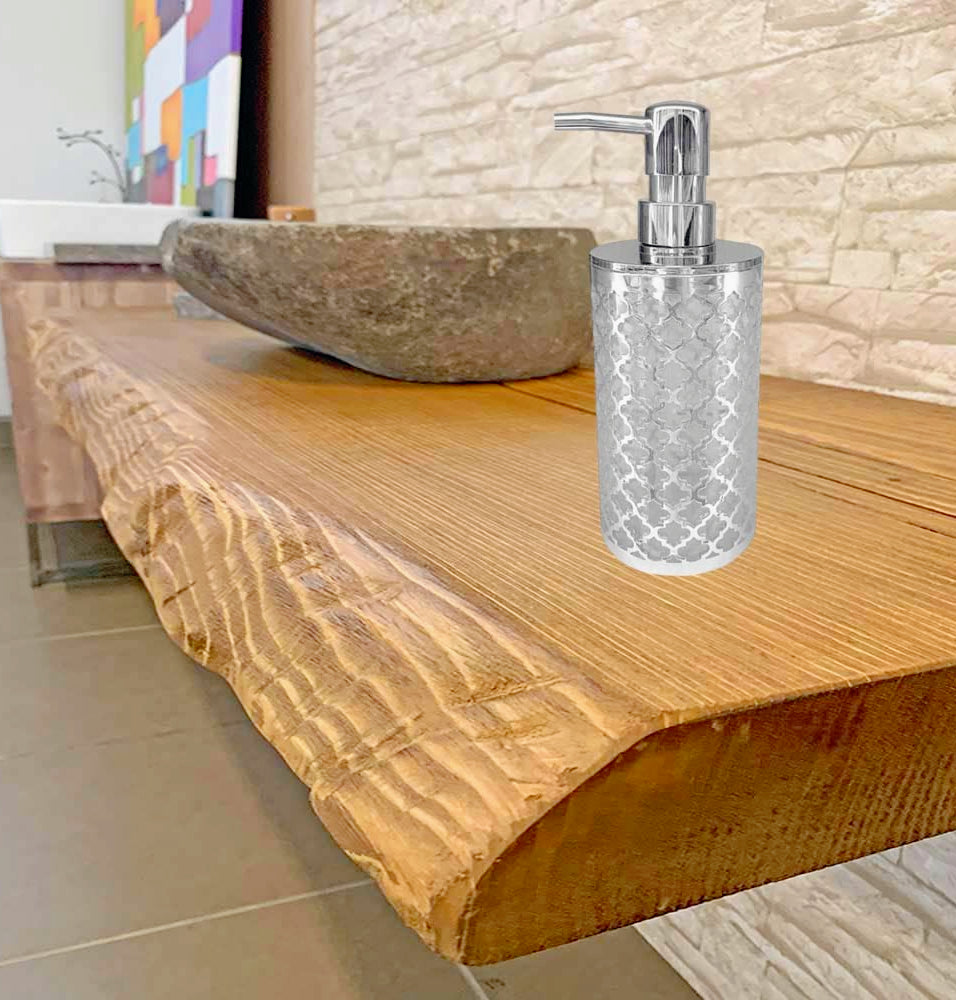 Accessori Bagno Argento Barocco – Dispenser Bicchieri e Piattino - ambraled
