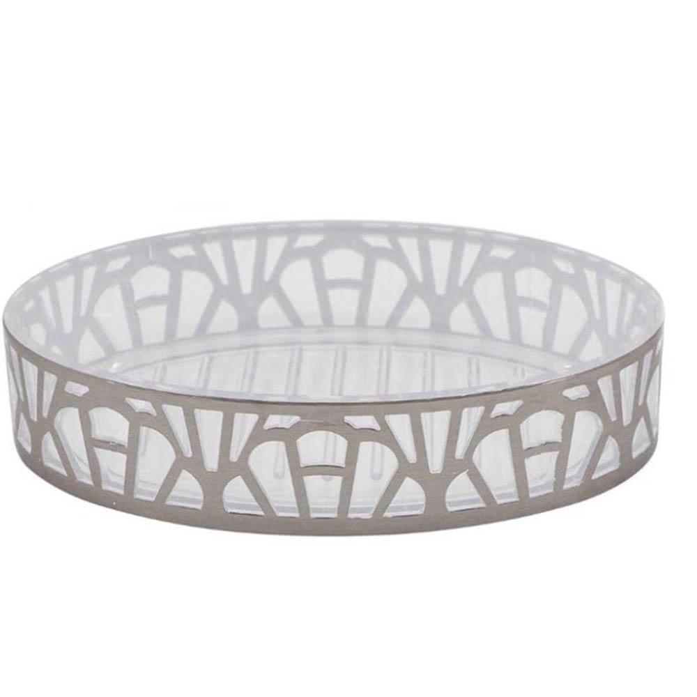 Accessori Bagno Argento Contemporaneo – Dispenser Bicchieri e Piattino - ambraled