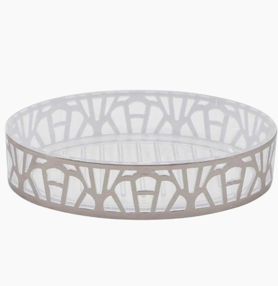 Accessori Bagno Argento Contemporaneo – Dispenser Bicchieri e Piattino - ambraled