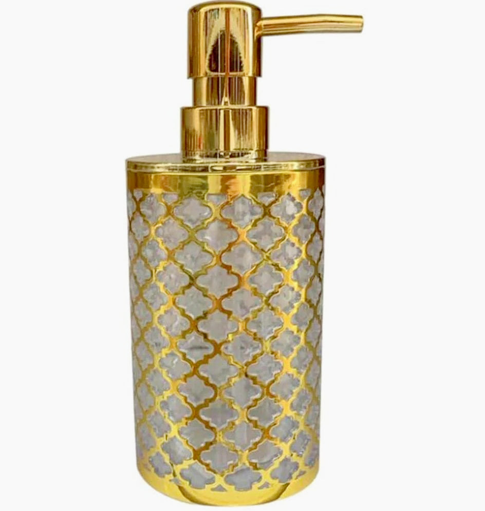Accessori Bagno Stile Barocco Oro – Dispenser Bicchieri e Piattino Decorativo - ambraled