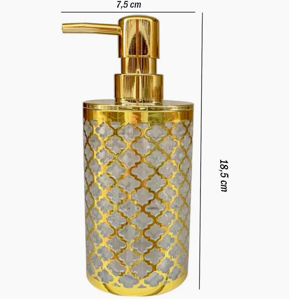 Accessori Bagno Stile Barocco Oro – Dispenser Bicchieri e Piattino Decorativo - ambraled