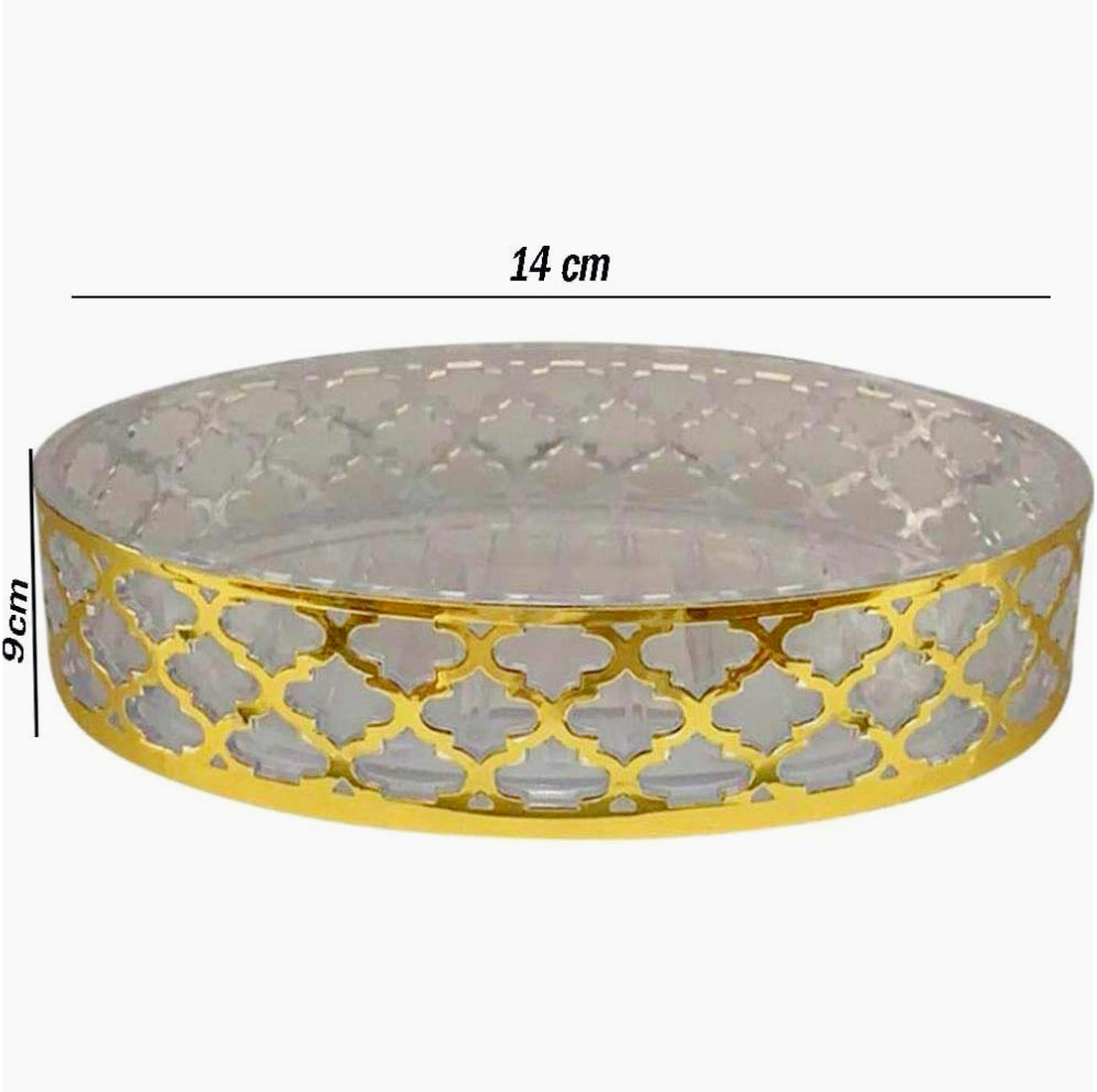 Accessori Bagno Stile Barocco Oro – Dispenser Bicchieri e Piattino Decorativo - ambraled