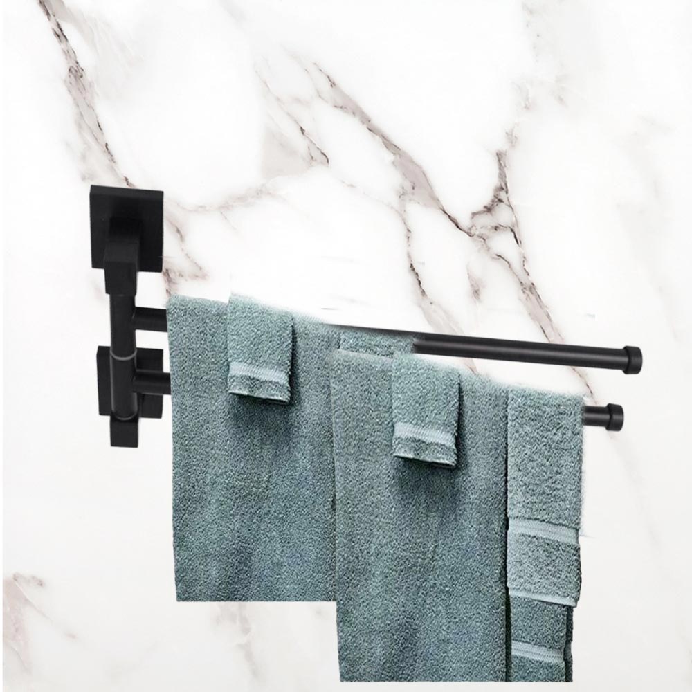 Accessori Bagno Nero Acciaio – Portasciugamani, Sapone, Phone e Scopino - ambraled