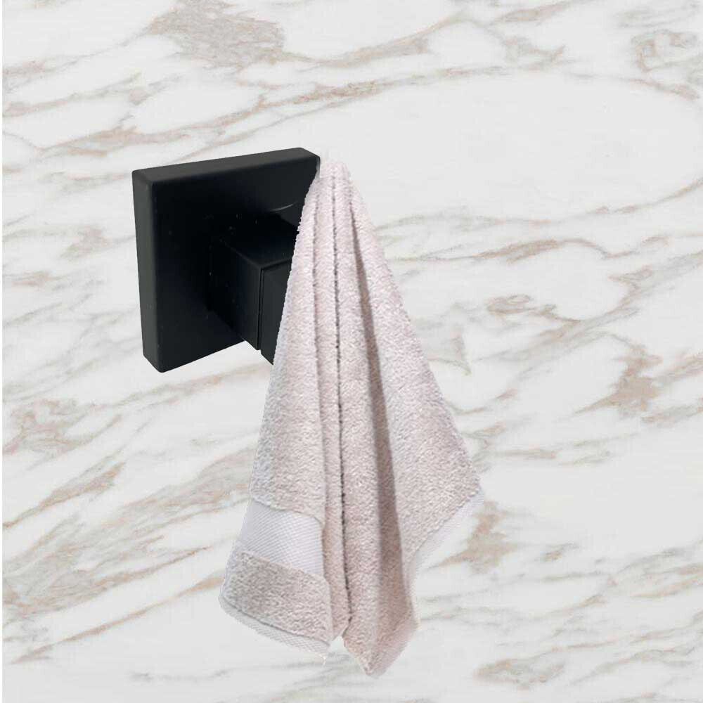 Accessori Bagno Nero Acciaio – Portasciugamani, Sapone, Phone e Scopino - ambraled