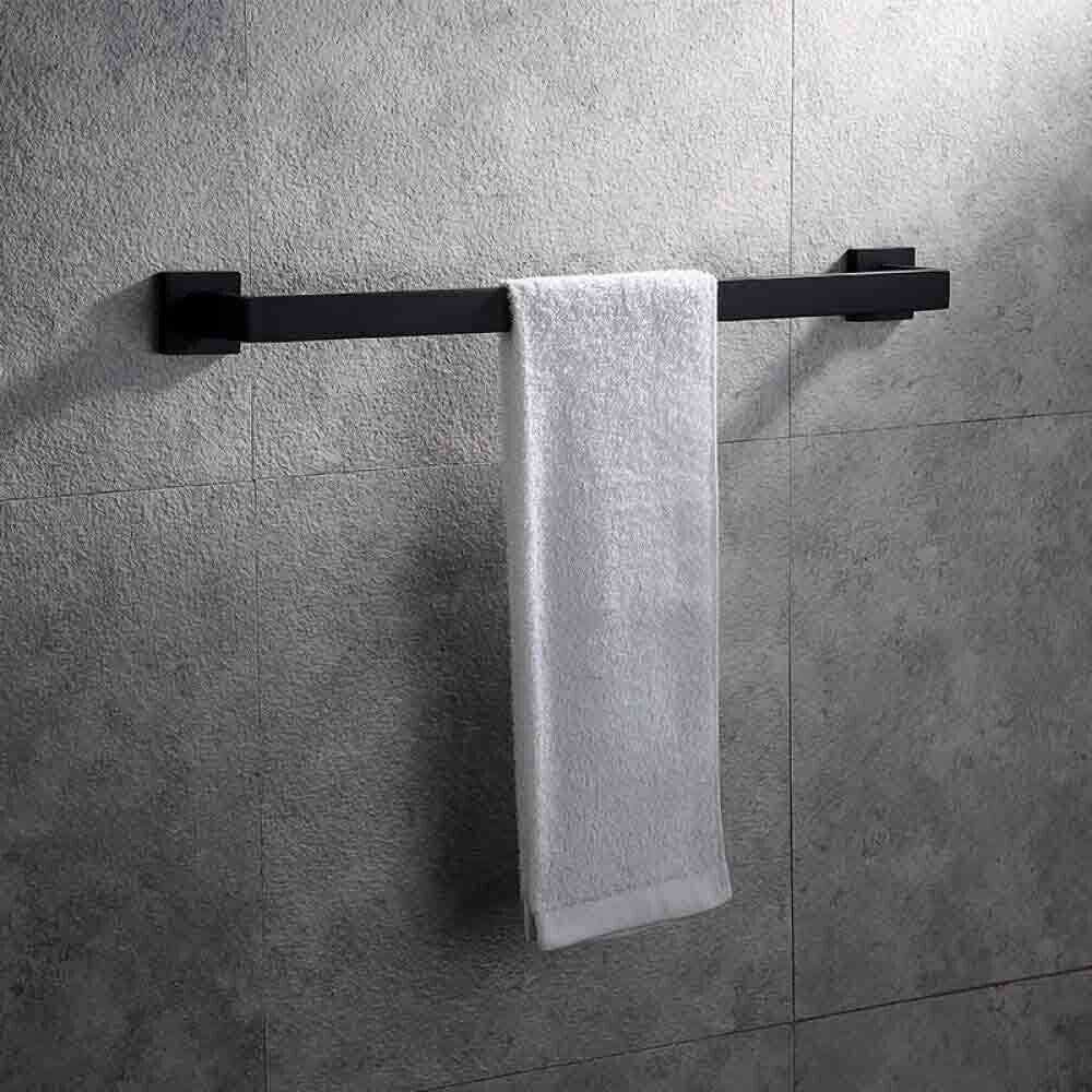 Accessori Bagno Nero Acciaio – Portasciugamani, Sapone, Phone e Scopino - ambraled