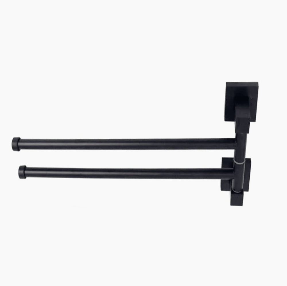 Accessori Bagno Nero Acciaio – Portasciugamani, Sapone, Phone e Scopino - ambraled