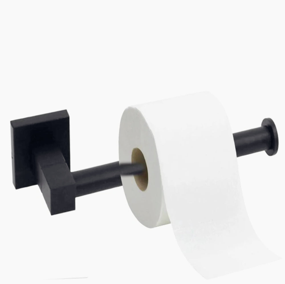 Accessori Bagno Nero Acciaio – Portasciugamani, Sapone, Phone e Scopino - ambraled