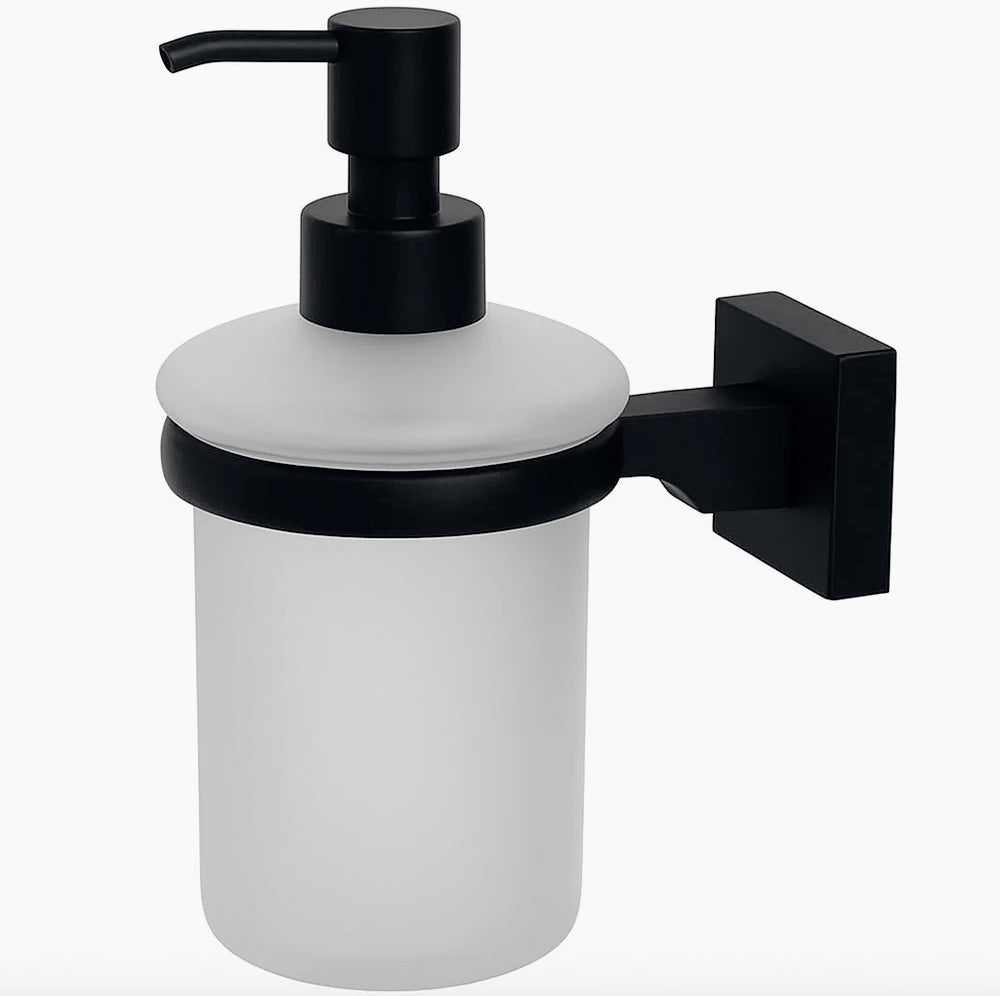 Accessori Bagno Nero Acciaio – Portasciugamani, Sapone, Phone e Scopino - ambraled