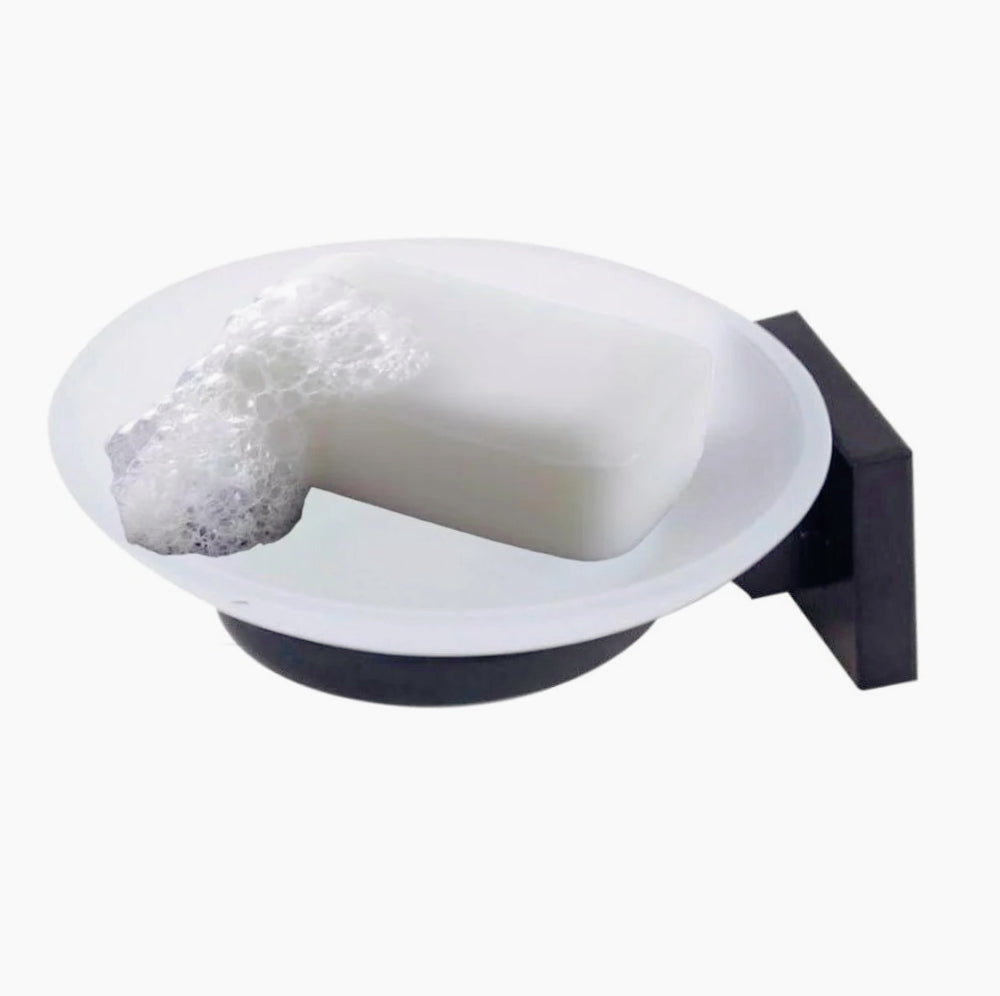 Accessori Bagno Nero Acciaio – Portasciugamani, Sapone, Phone e Scopino - ambraled
