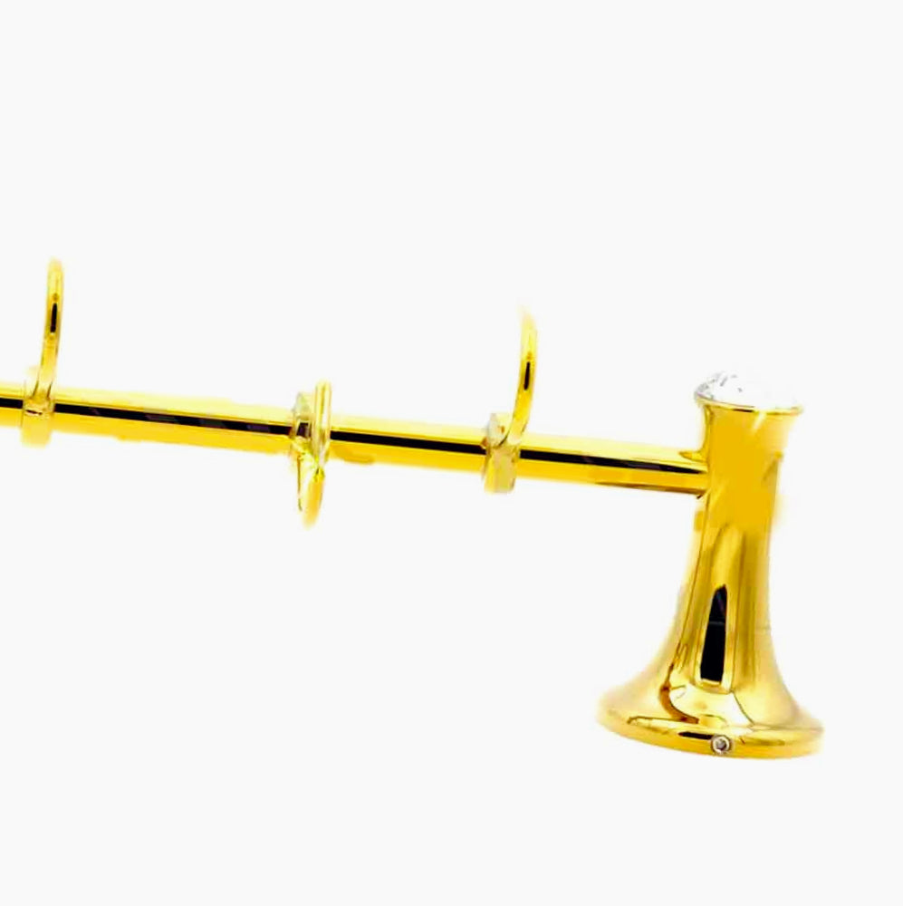 Appendino 3 ganci in acciaio oro con punto luce cristallo in acrilico - ambraled