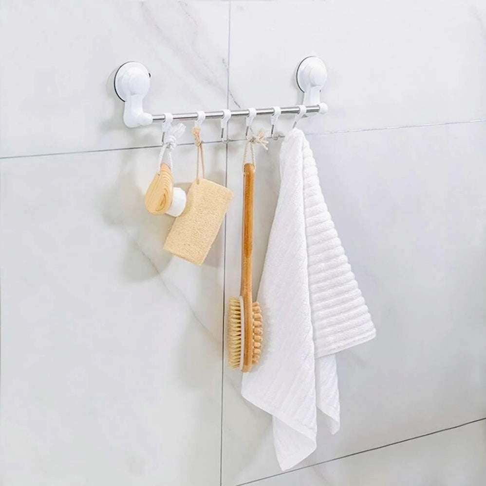 Appendino a ventosa con 6 ganci – Per bagno, cucina o porta utensili - ambraled