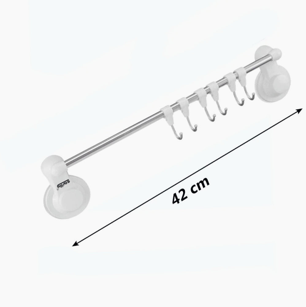Appendino a ventosa con 6 ganci – Per bagno, cucina o porta utensili - ambraled