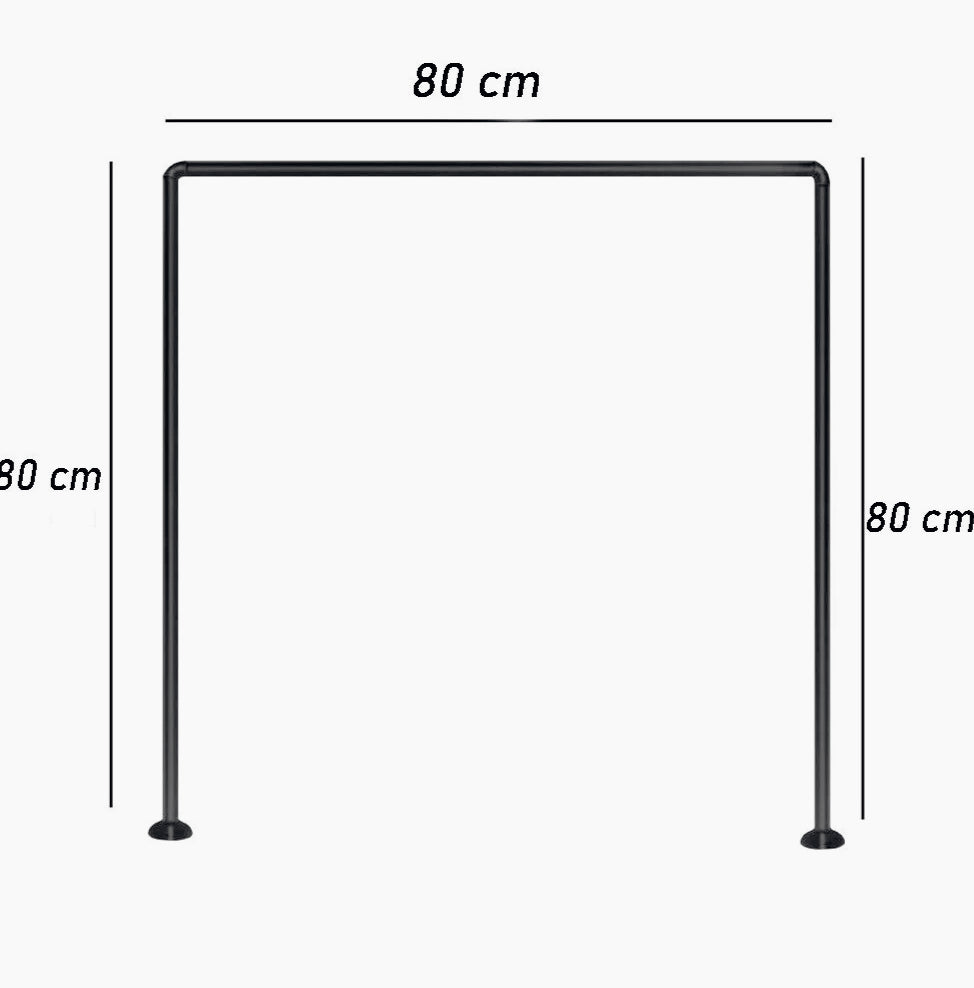 Bastone tenda doccia 80x80x80cm – a U angolare nero - ambraled