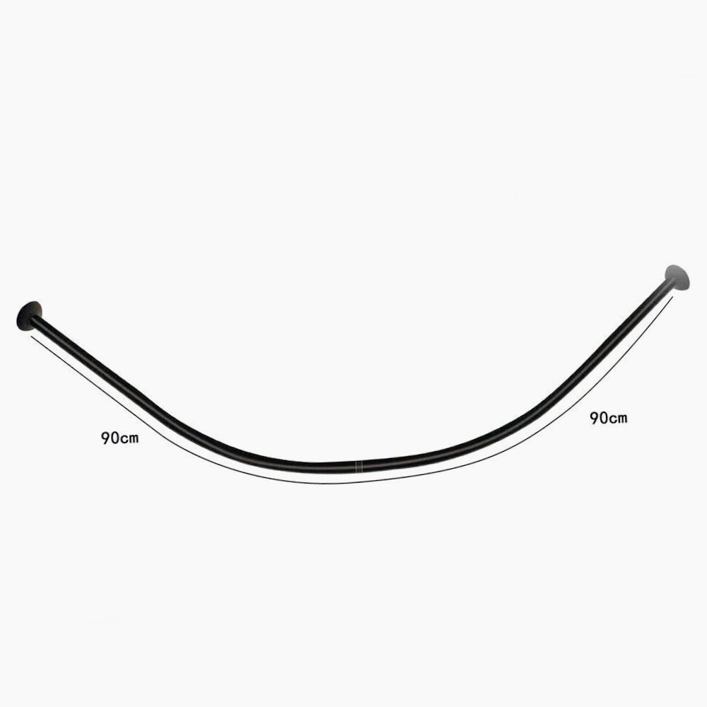 Bastone tenda doccia 90x90cm – curvo universale nero - ambraled
