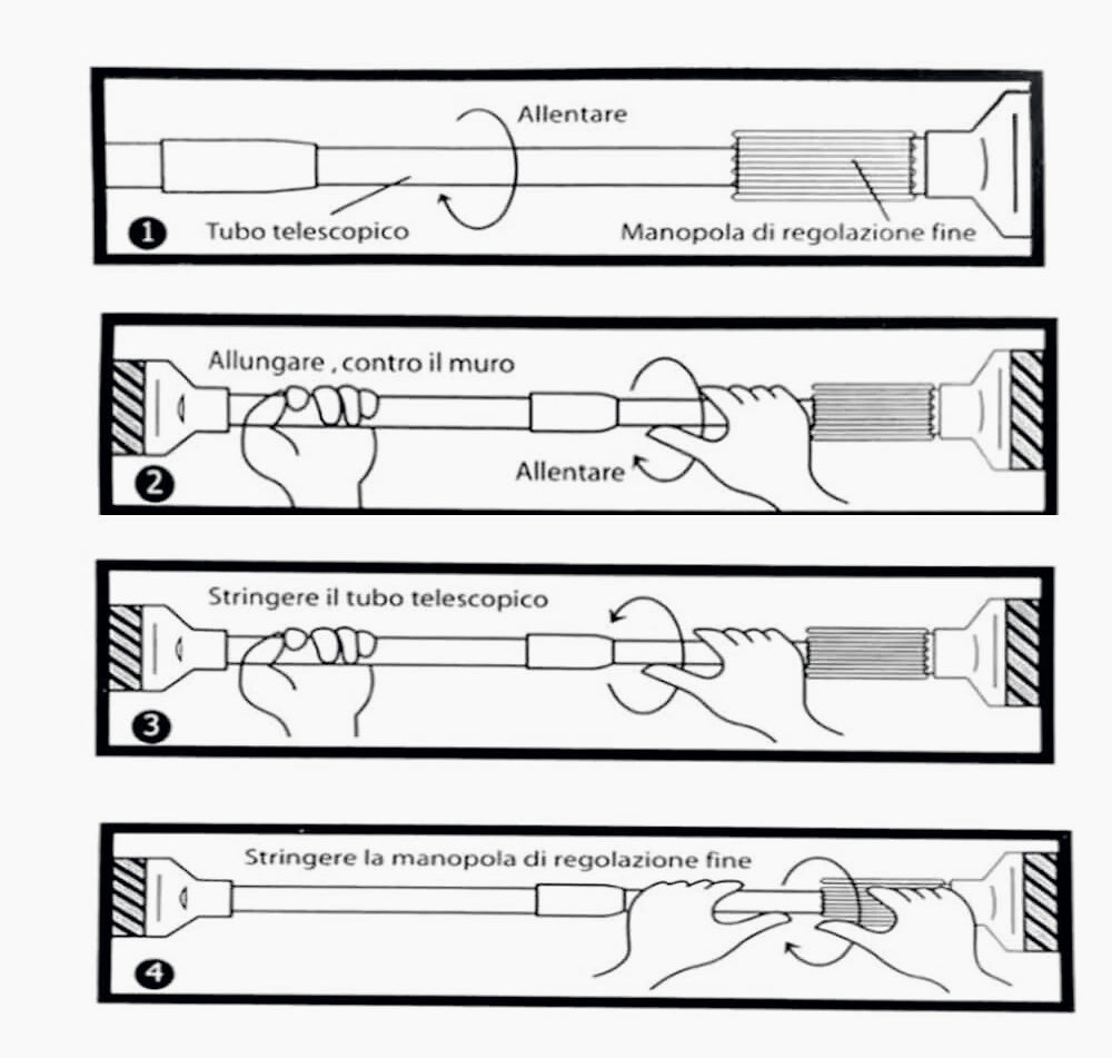 Bastone tenda telescopico – regolabile 140-260 cm - ambraled