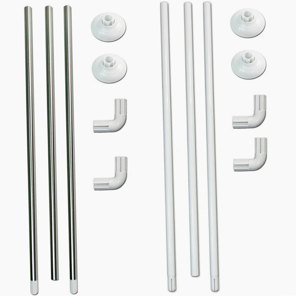 Bastone tenda doccia 80cm – regolabile lineare/angolare 3 aste - ambraled