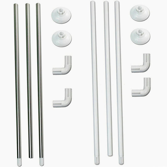 Bastone tenda doccia 80cm – regolabile lineare/angolare 3 aste - ambraled