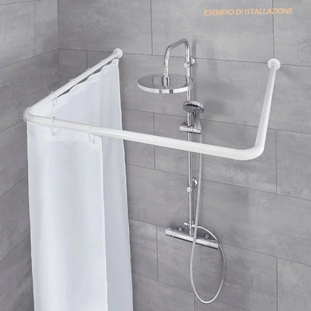 Bastone tenda doccia 80cm – regolabile lineare/angolare 3 aste - ambraled