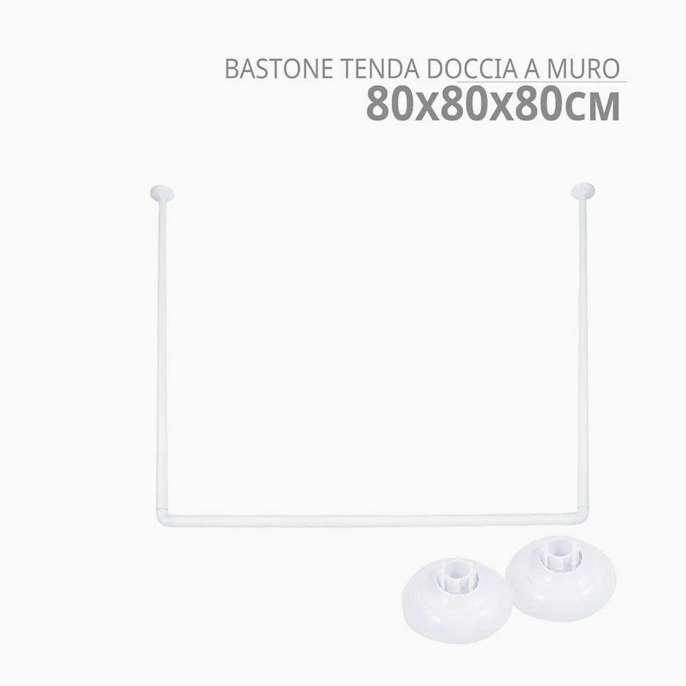 Bastone tenda doccia 80cm – regolabile lineare/angolare 3 aste - ambraled
