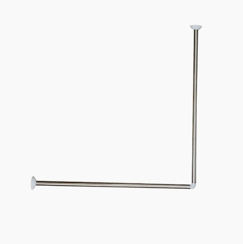 Bastone tenda doccia 80cm – angolare regolabile argento - ambraled