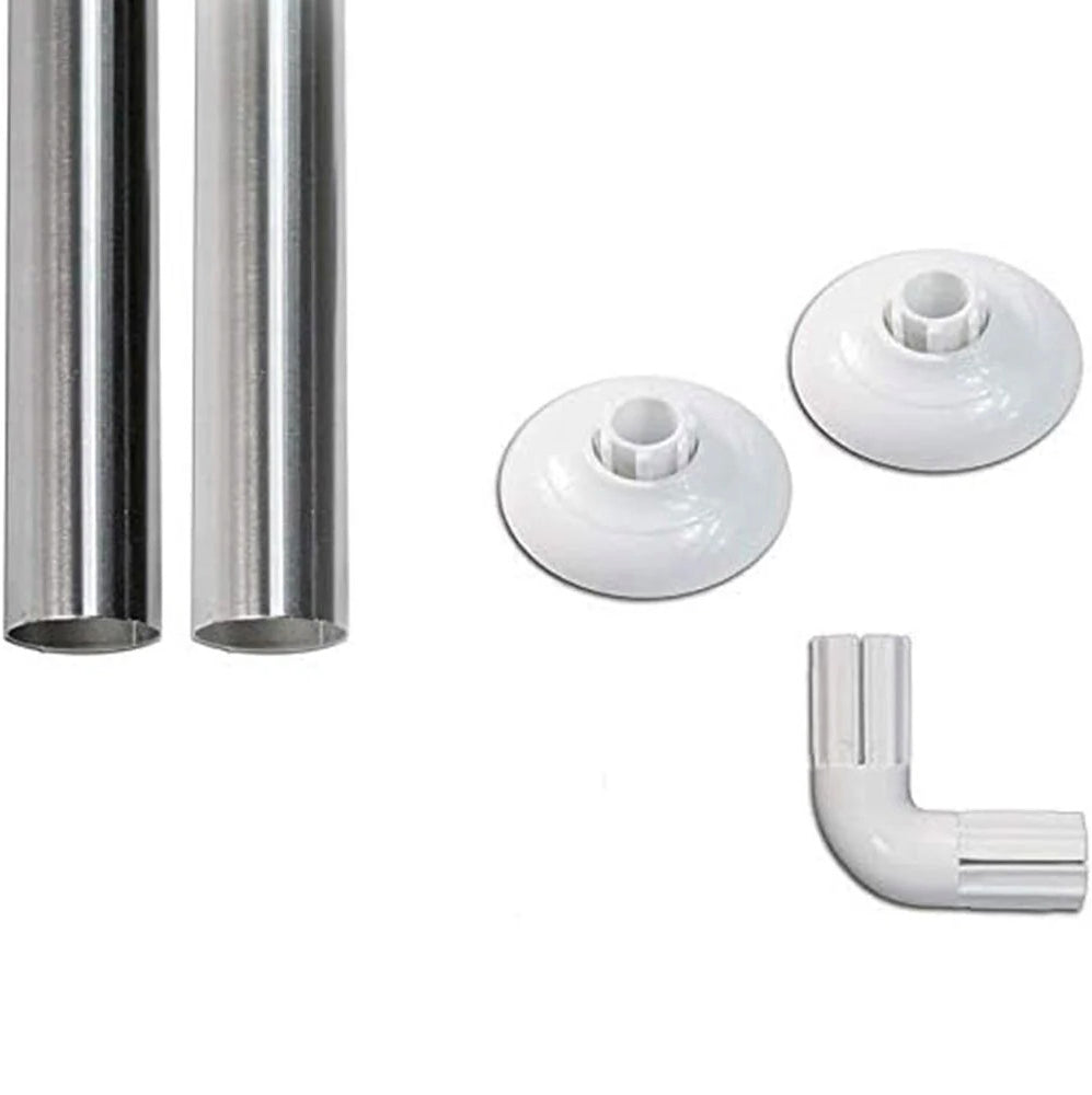 Bastone tenda doccia 80cm – angolare regolabile argento - ambraled
