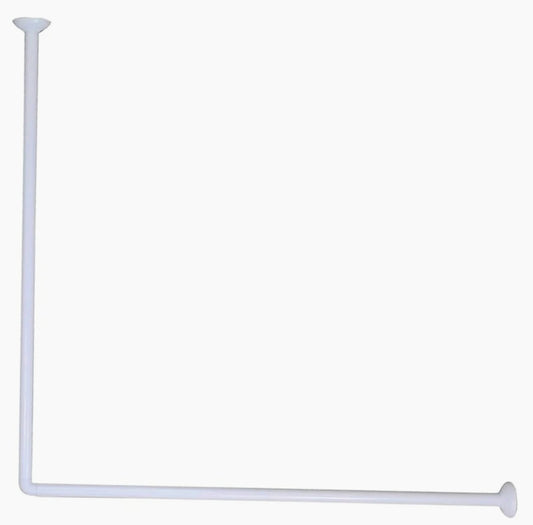 Bastone tenda doccia 80x80cm – angolare regolabile bianco - ambraled