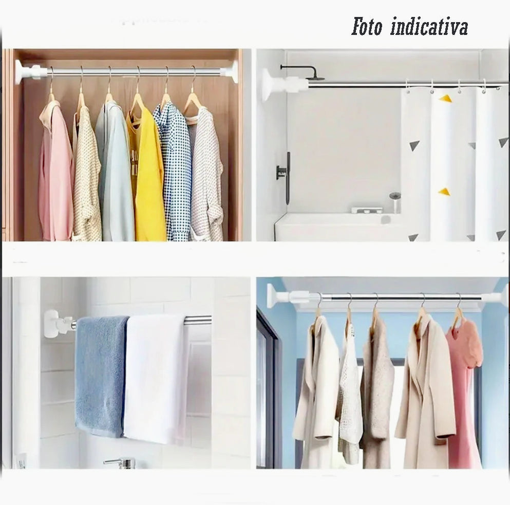 Bastone tenda silver – regolabile 70-120 cm per appendiabiti - ambraled