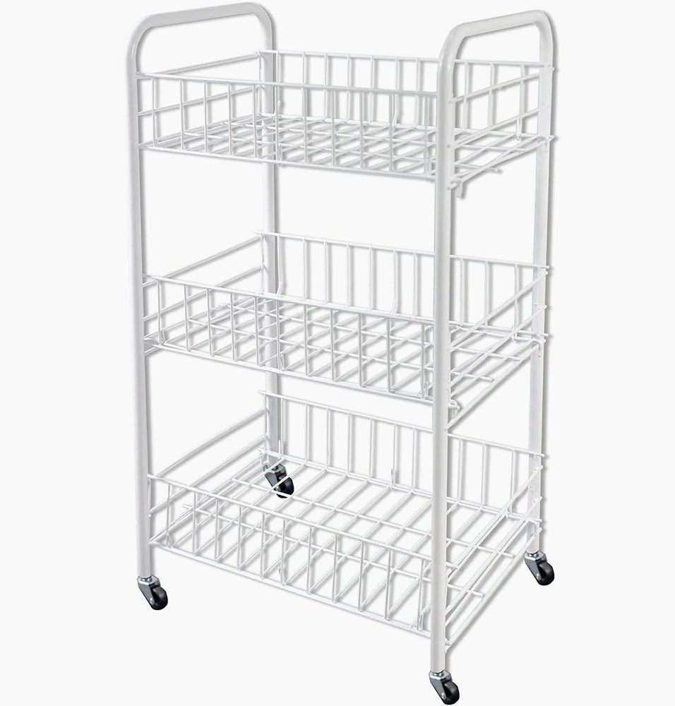 Carrello metallo bagno 3 ripiani con ruote – portaoggetti - ambraled