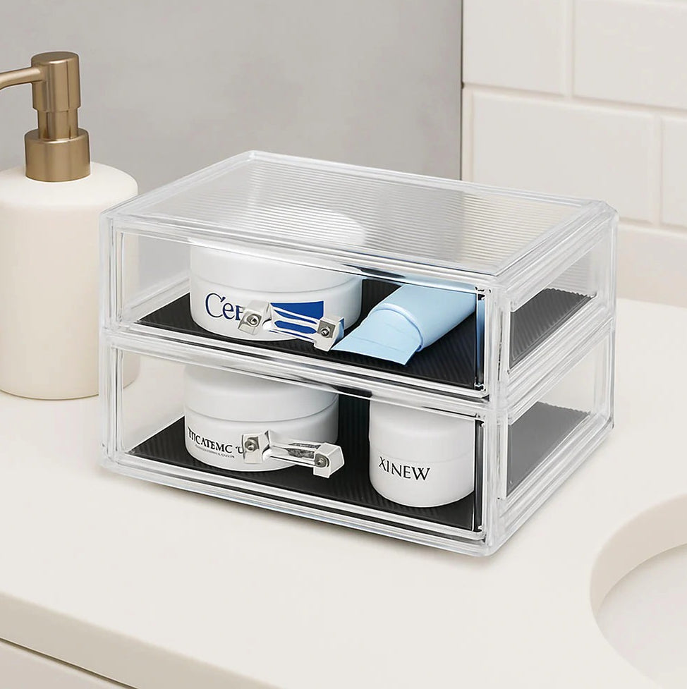 Organizer portatrucchi 2 cassetti – cosmetici e make-up - ambraled