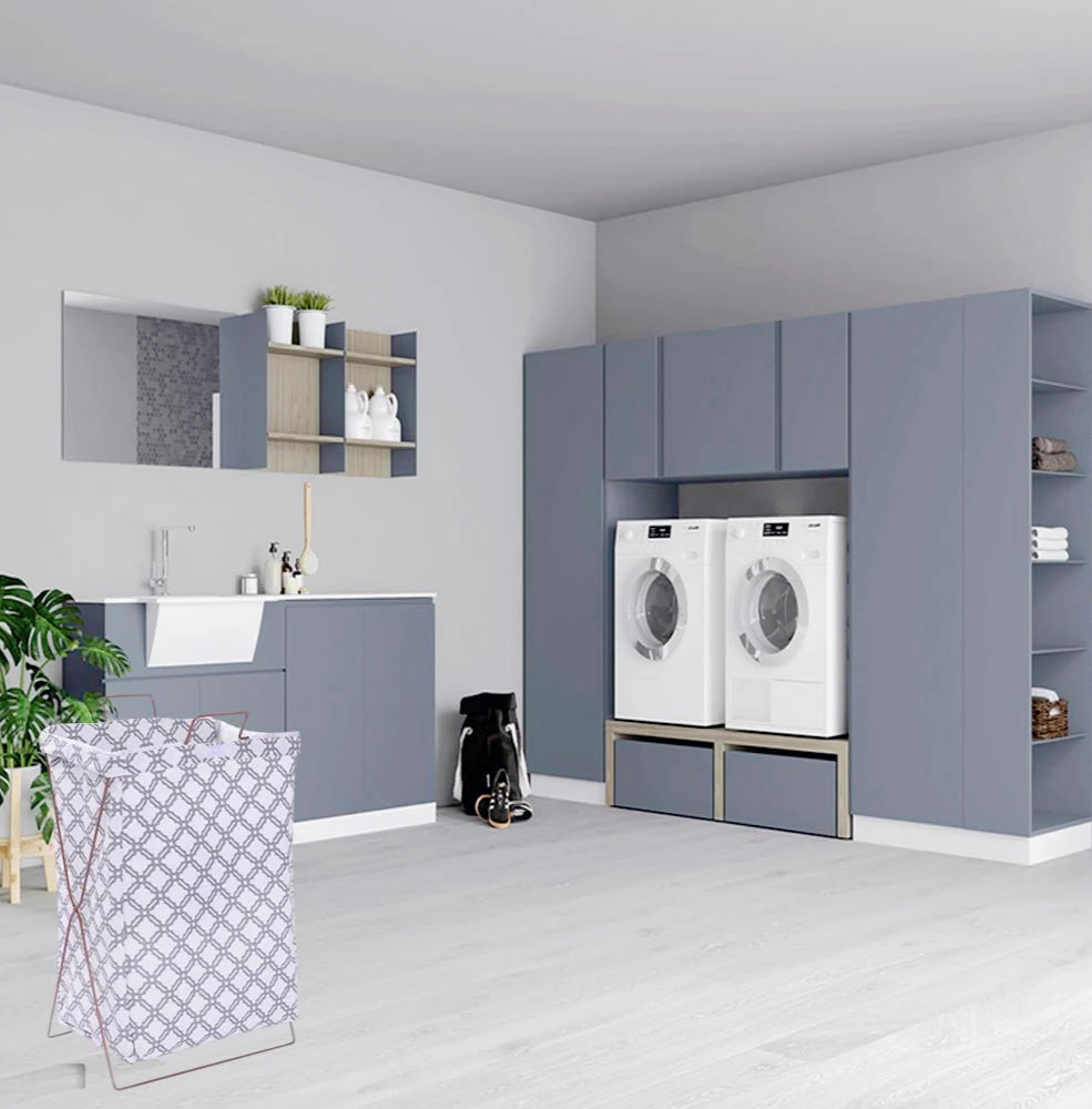 Cesto porta biancheria 55x35x25cm – pieghevole, sacca richiudibile - ambraled