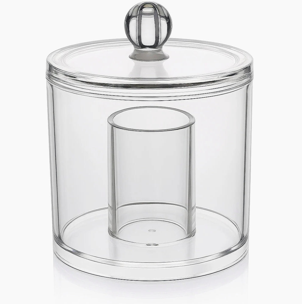 Contenitore porta cotton fioc – organizer 2 scomparti per bagno - ambraled