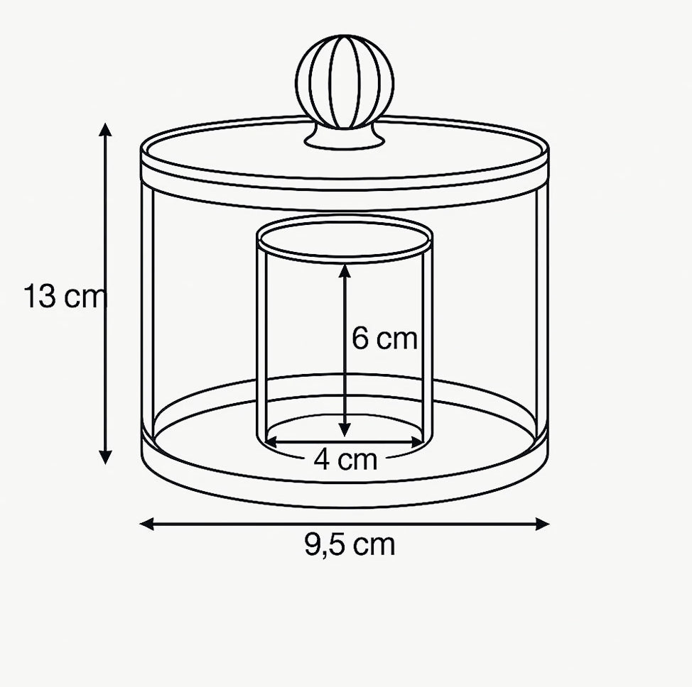 Contenitore porta cotton fioc – organizer 2 scomparti per bagno - ambraled