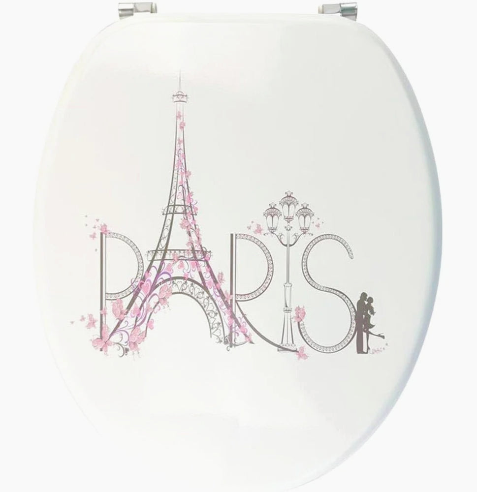 Copriwater MDF serigrafato – stampa Torre Eiffel, cerniere - ambraled
